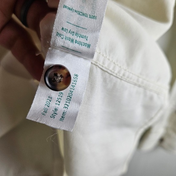 Marine Layer Cheyenne Tencel Relaxed Utility Shirt S Soft White Long Sleeve - Picture 8 of 9
